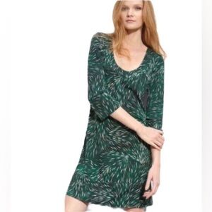 Diane Von Furstenberg Vintage 100% Silk Laetitia Green Tunic Dress Size 0